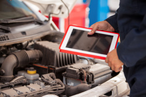 Using tablet computer in auto shop